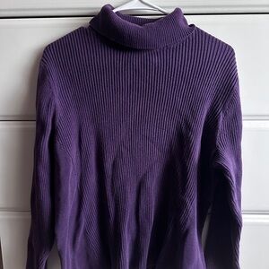 Coldwater Creek Rich Purple Cowl Neck Sweater
